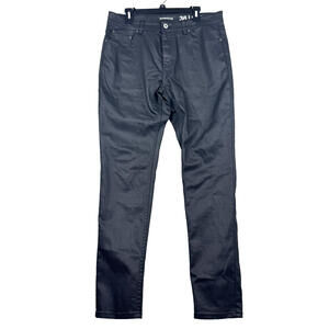 SERENEDE Mens 36x32 Black Waxed Fitted Denim Jeans Stretch EUC